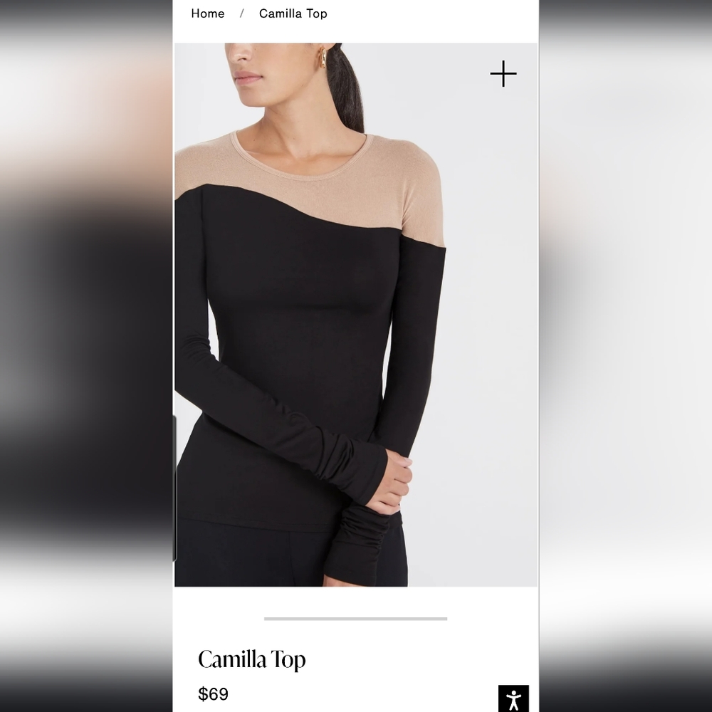 Marcella Camilla Top in Black and Beige. Excellent condition.